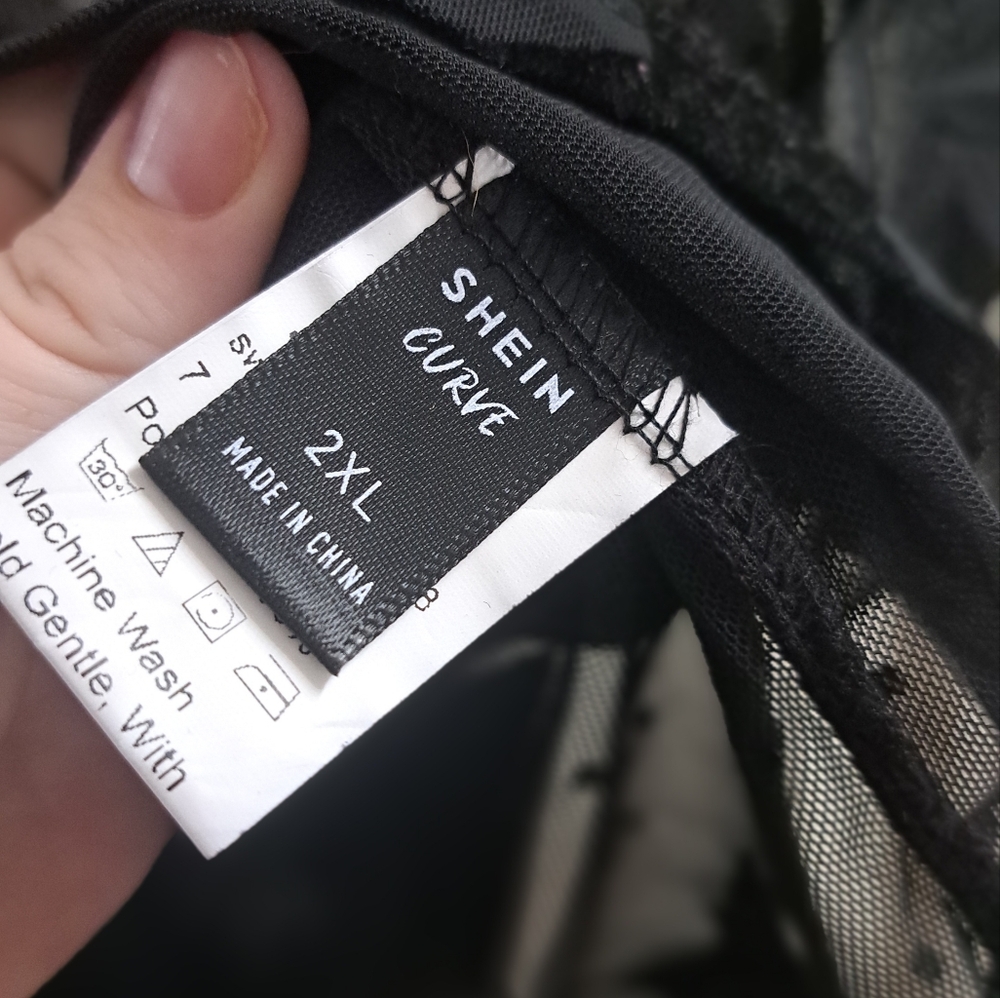 Black Star Pattern Sheer Top - image 7